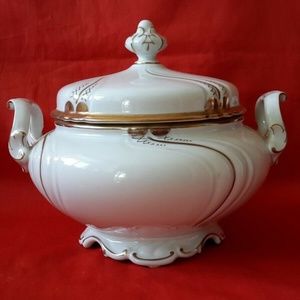 White Porcelain Soup Tureen Made in Germany